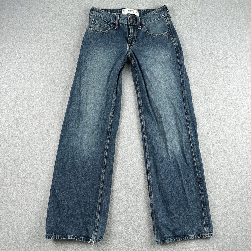 Hollister Jeans Womens 00R Low-Rise Baggy Blue Denim W24 Regular